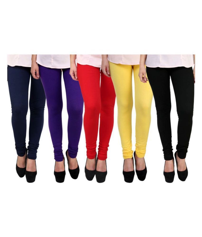     			FnMe - Multicolor Cotton Blend Women's Leggings ( Pack of 5 )