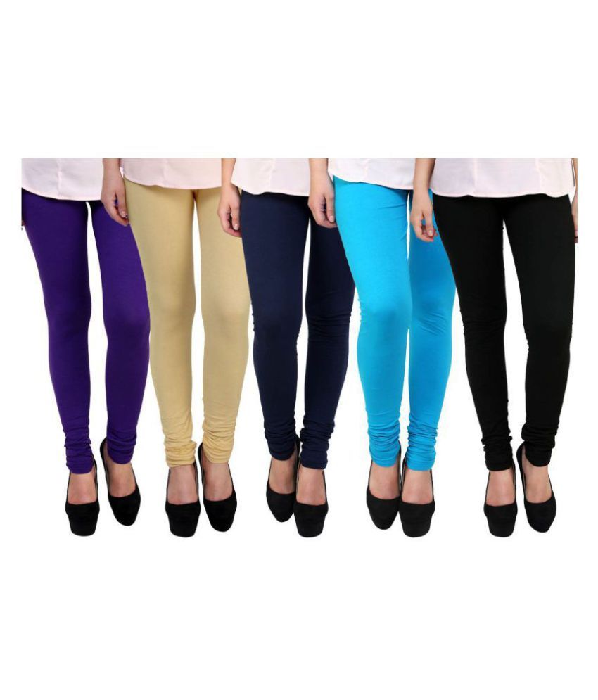     			FnMe Cotton Lycra Pack of 5 Leggings