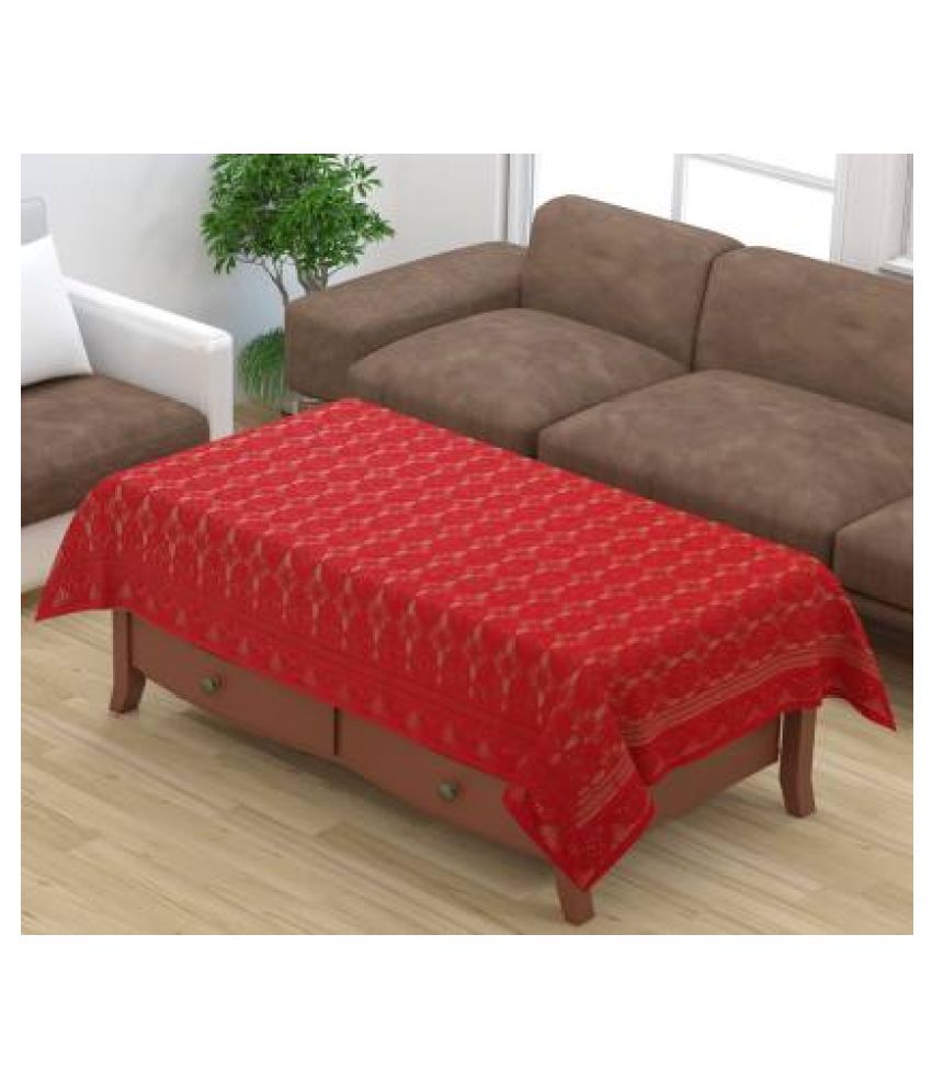     			HOMETALES Maroon Cotton Table Cover (Pack of 1)