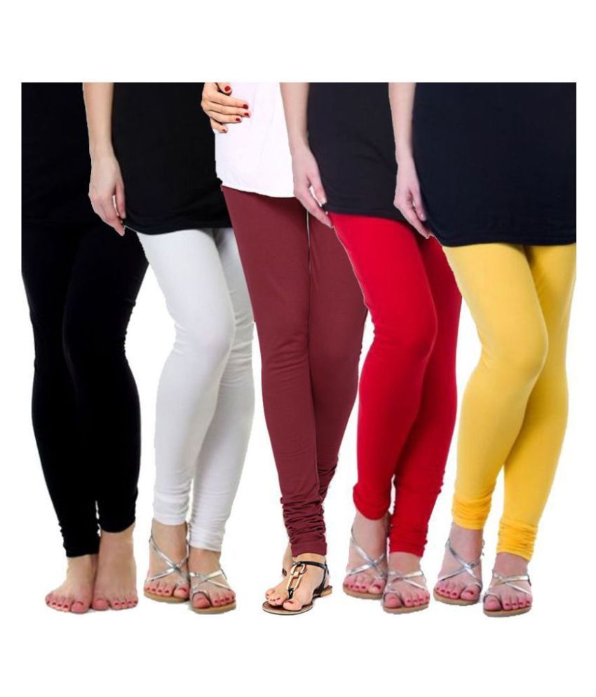     			FnMe Cotton Lycra Pack of 5 Leggings