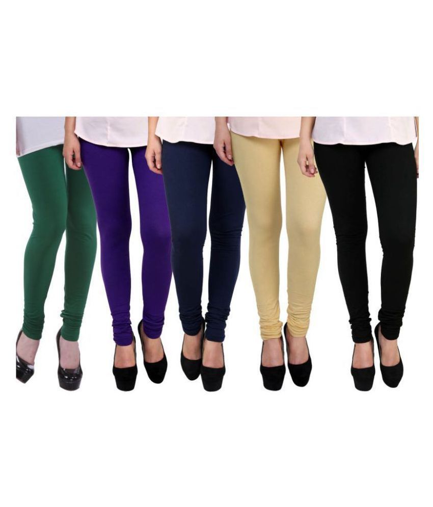     			FnMe Cotton Lycra Pack of 5 Leggings