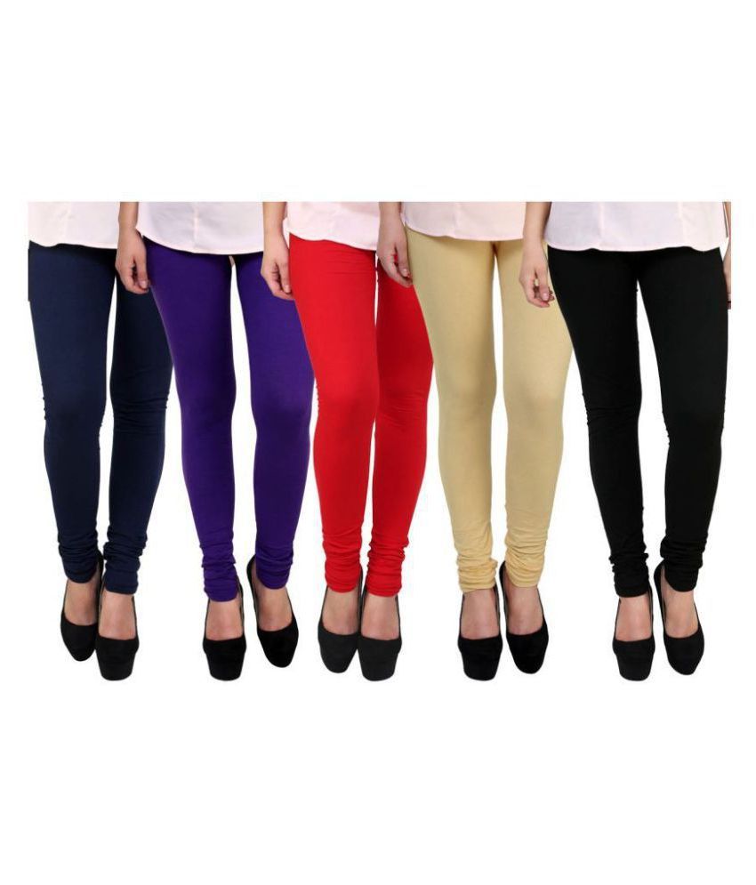     			FnMe Cotton Lycra Pack of 5 Leggings