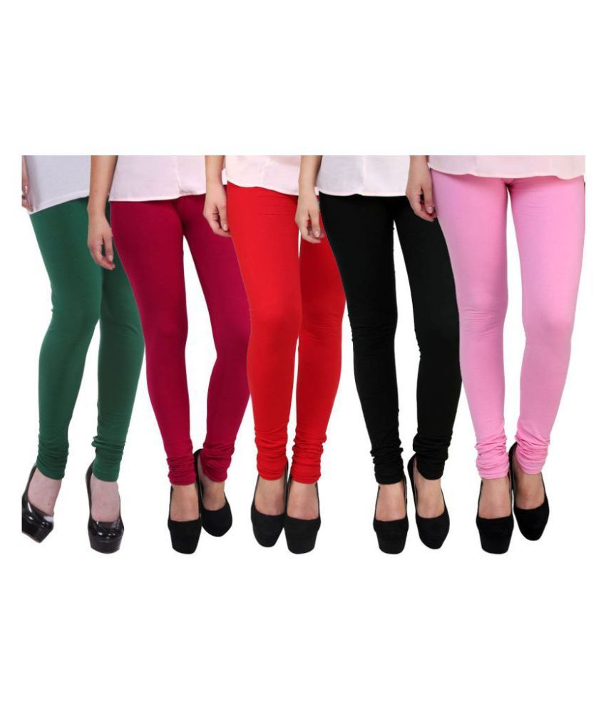     			FnMe Cotton Lycra Pack of 5 Leggings