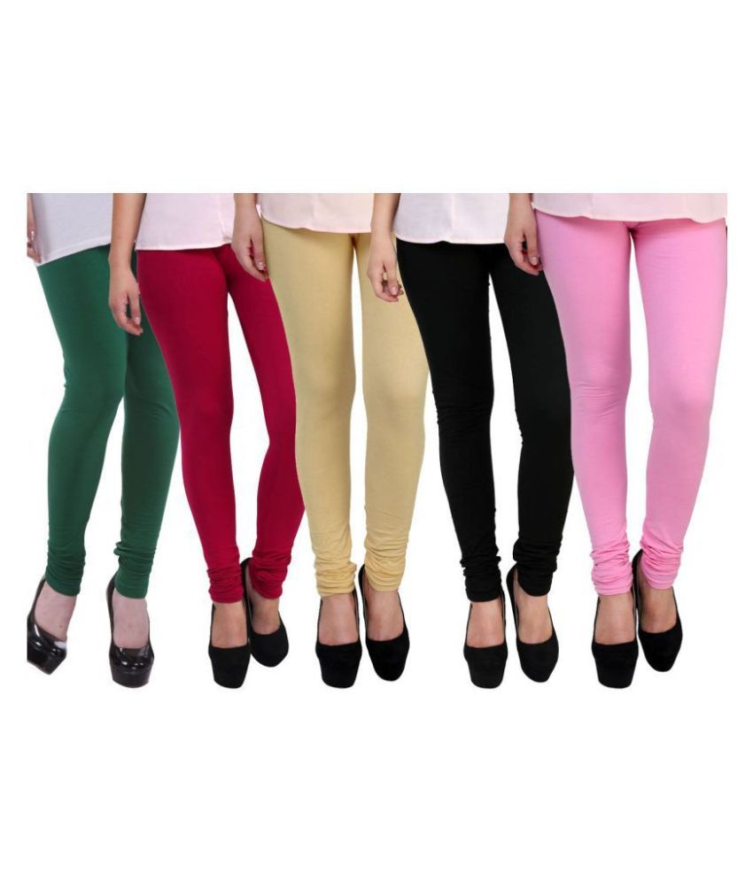     			FnMe Cotton Lycra Pack of 5 Leggings