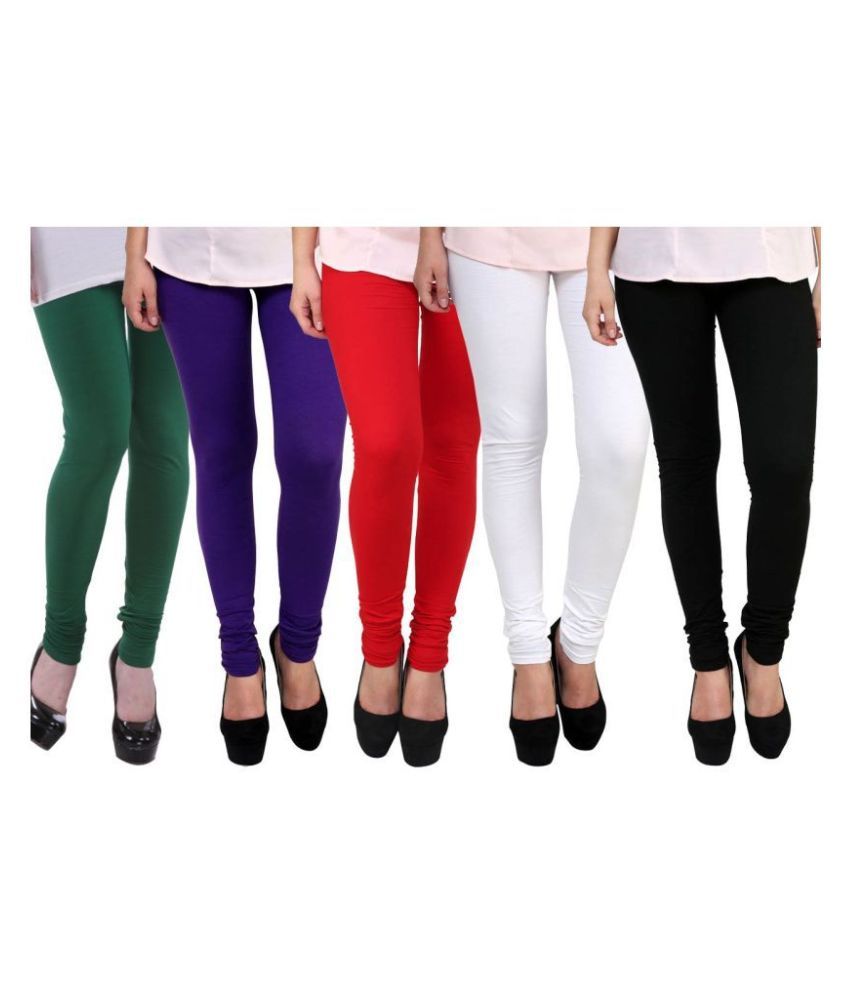     			FnMe Cotton Lycra Pack of 5 Leggings