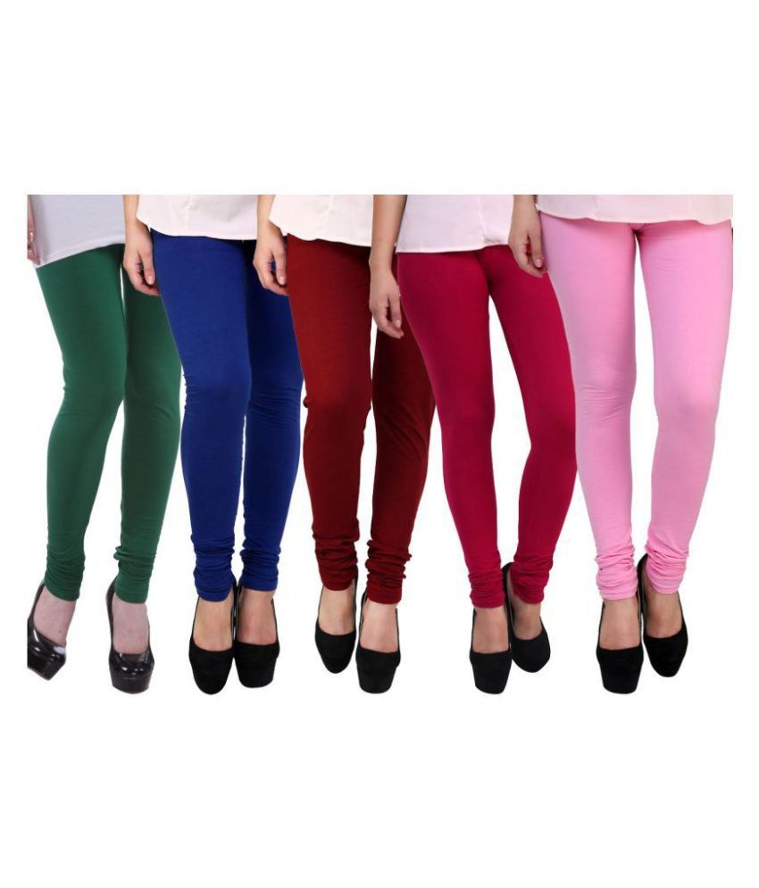     			FnMe Cotton Lycra Pack of 5 Leggings