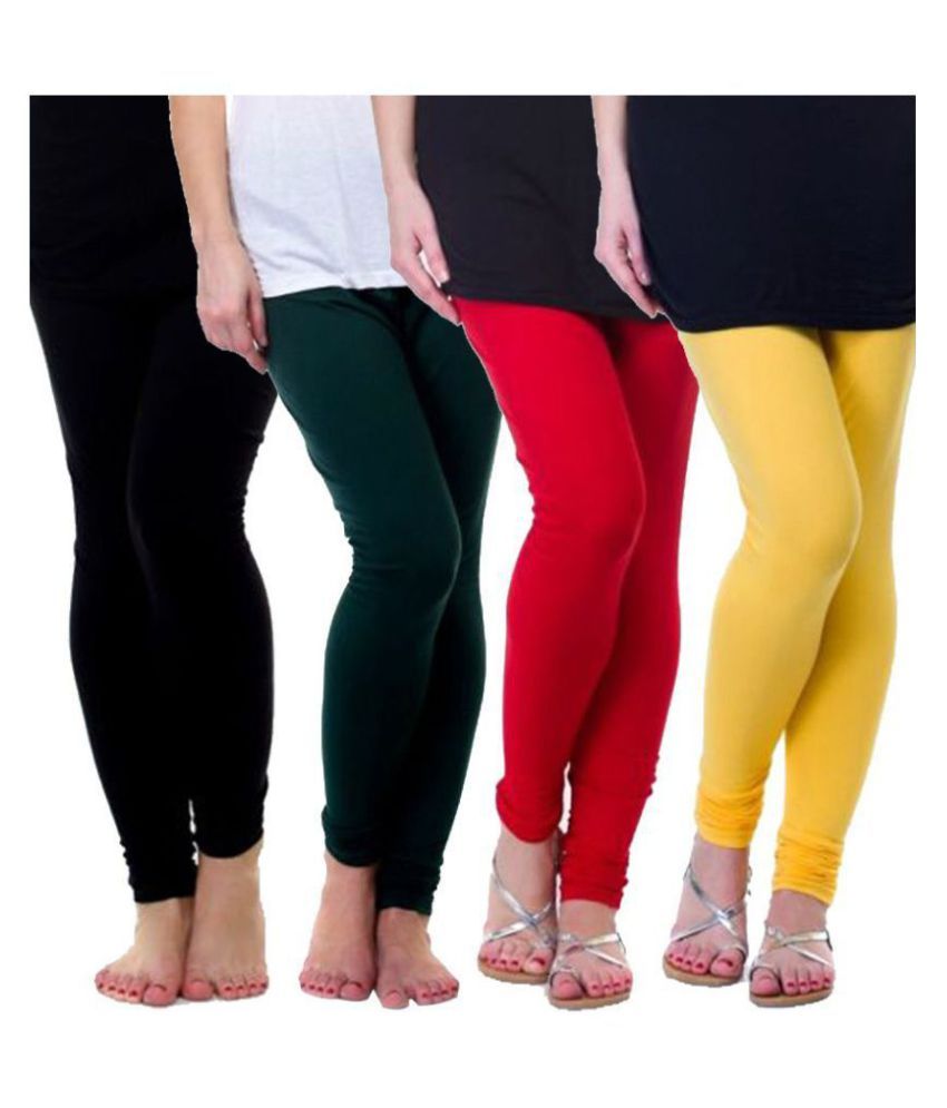     			FnMe Cotton Lycra Pack of 4 Leggings