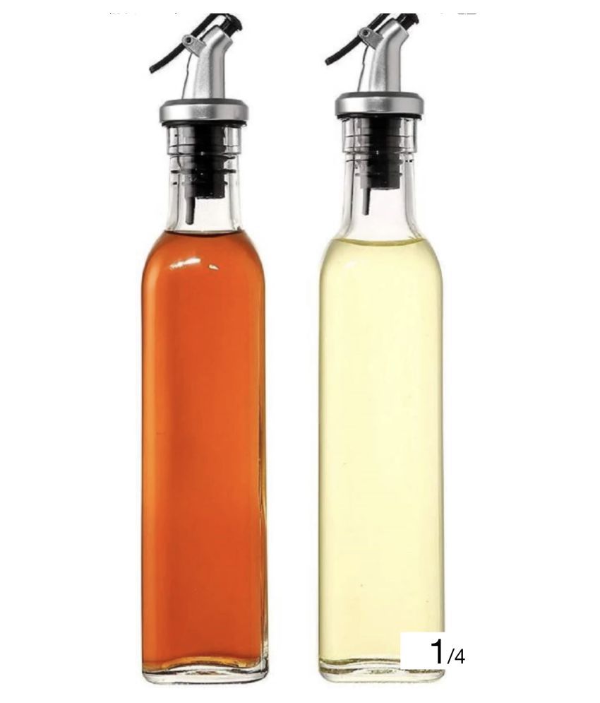 Generic CookingOil Dispencer Glass Oil Container/Dispenser Set of 2 500 mL