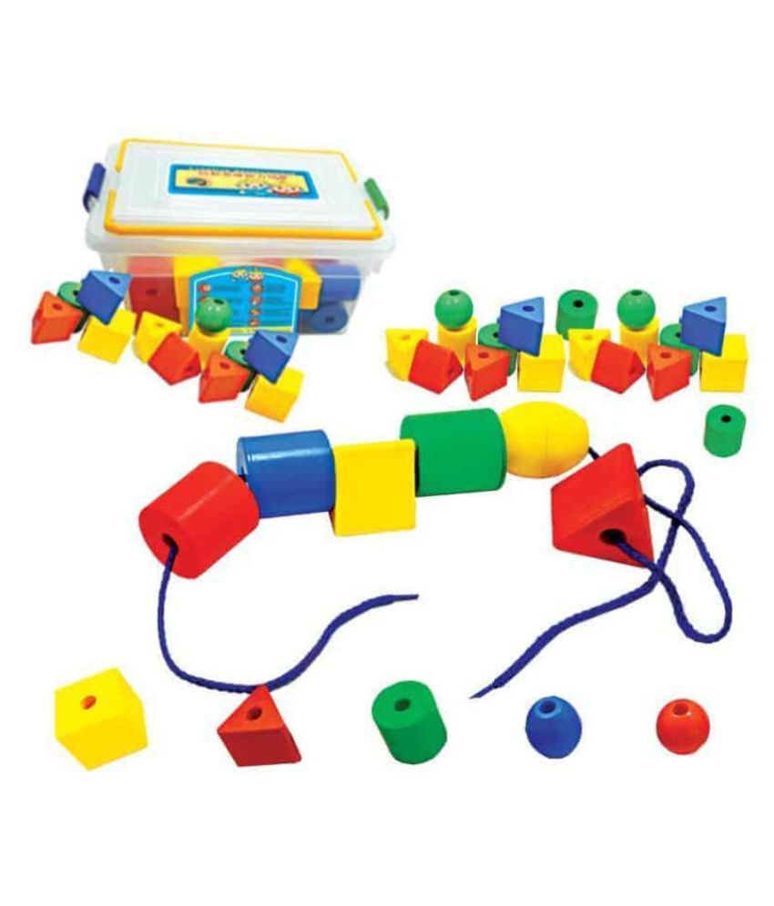 Mathworld Geometric Shape Lacing Beads Activity for Kids early
