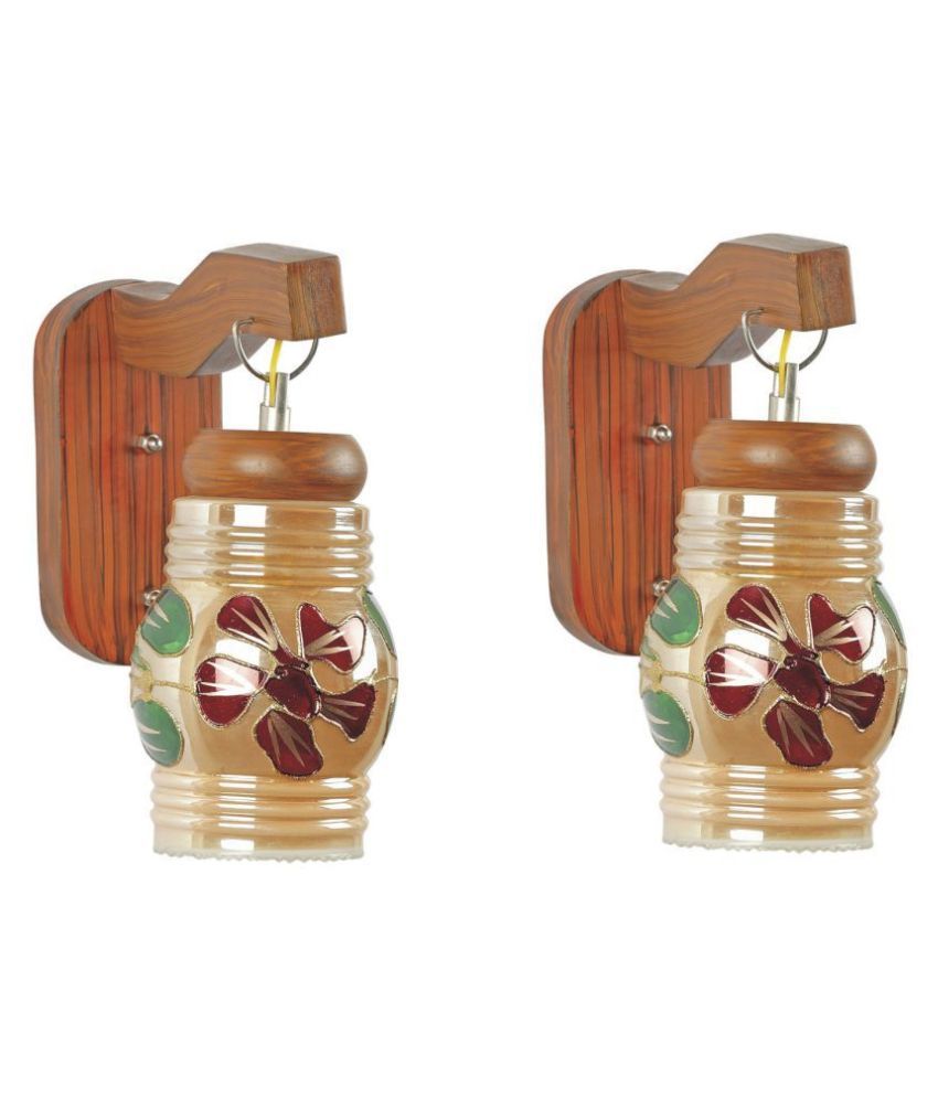     			AFAST Decorative & Designer Glass Wall Light Gold - Pack of 2