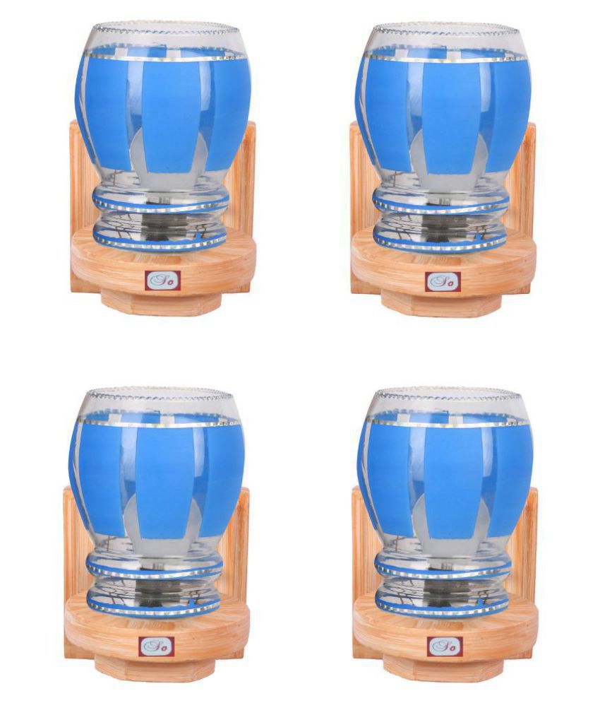     			AFAST Decorative & Designer Glass Wall Light Blue - Pack of 4