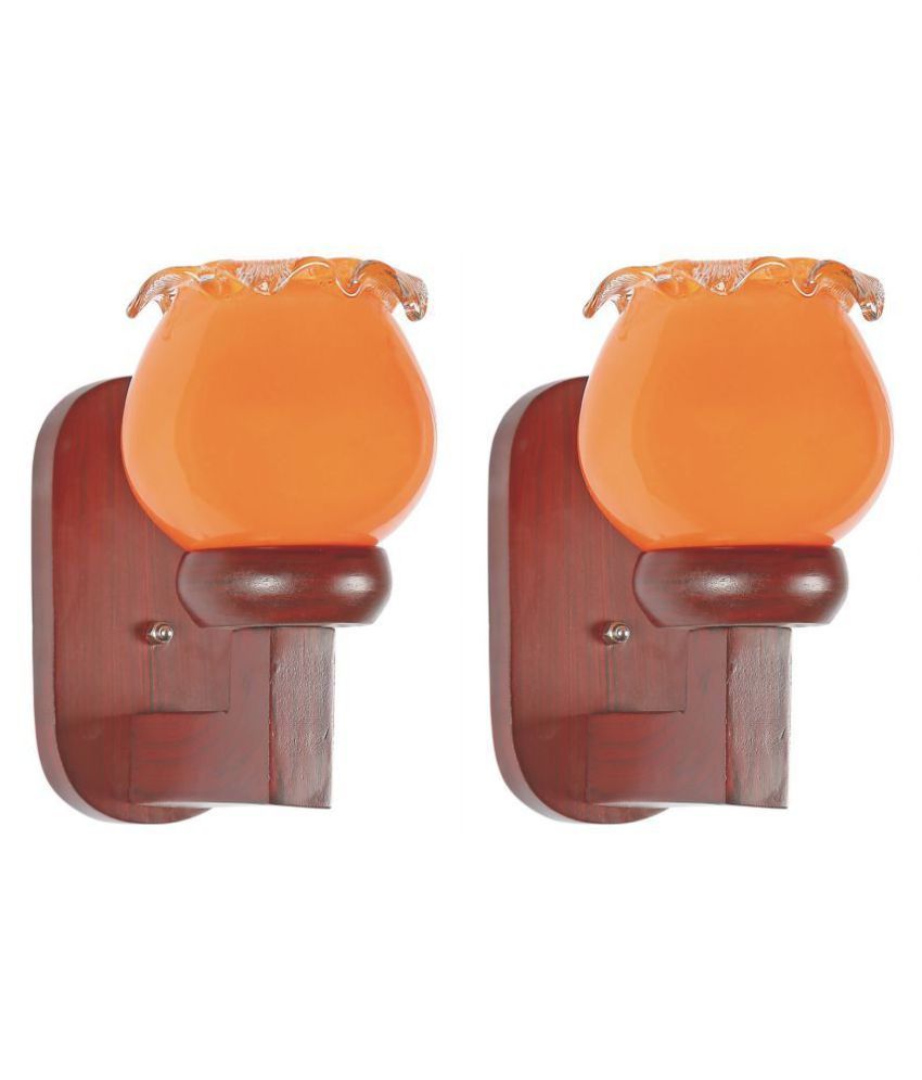     			AFAST Decorative & Designer Glass Wall Light Orange - Pack of 2