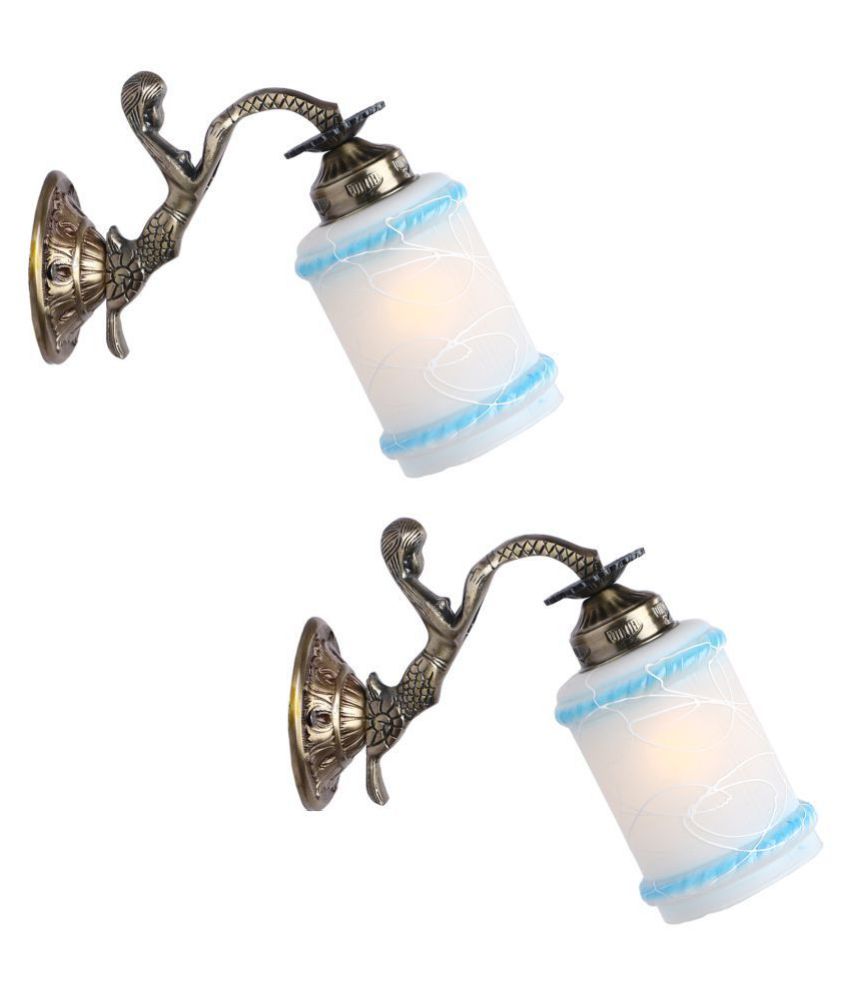     			AFAST Decorative & Designer Glass Wall Light White - Pack of 2