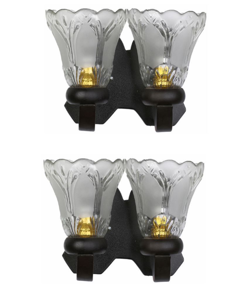     			AFAST Decorative & Designer Glass Wall Light Black - Pack of 2