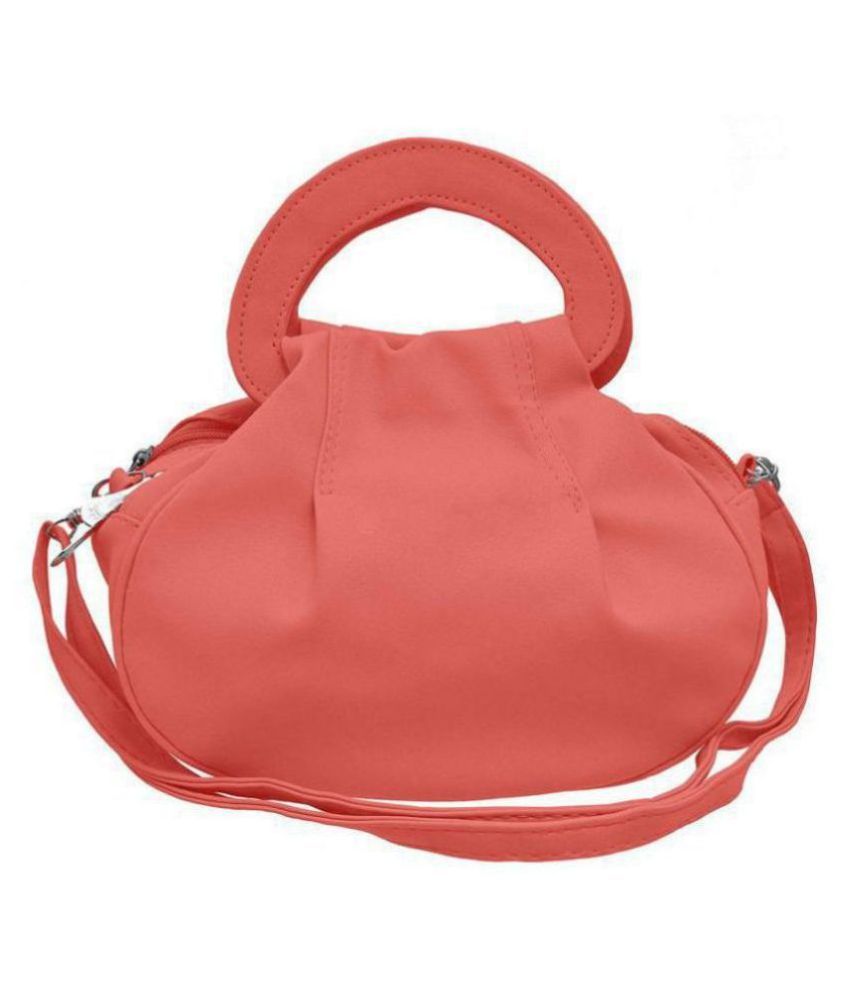 TAP FASHION - Peach PU Sling Bag (With Complimentary Pendant Set) - Buy ...