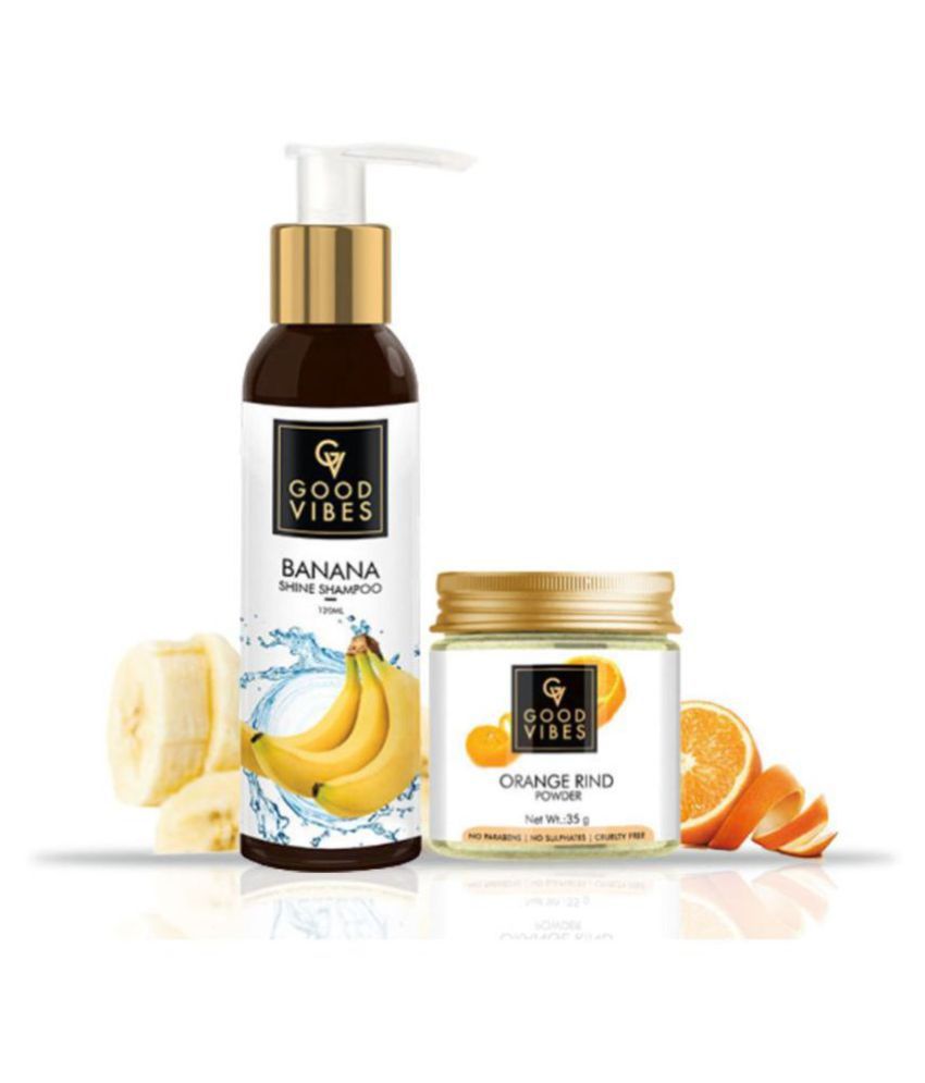 Good Vibes Hair Shine Combo (Banana Shampoo, 120 ml + Orange Rind Powder,  35 g): Buy Good Vibes Hair Shine Combo (Banana Shampoo, 120 ml + Orange  Rind Powder, 35 g) at Best Prices in India - Snapdeal