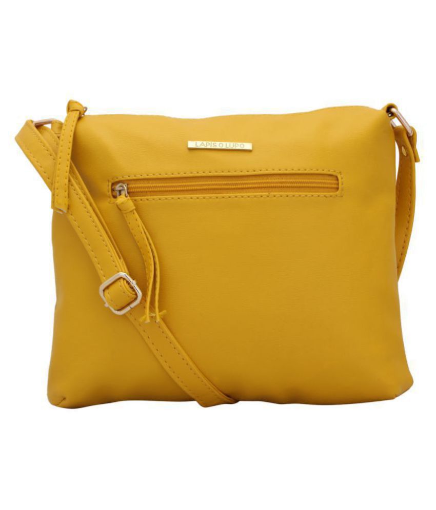     			Lapis O Lupo Yellow Faux Leather Sling Bag