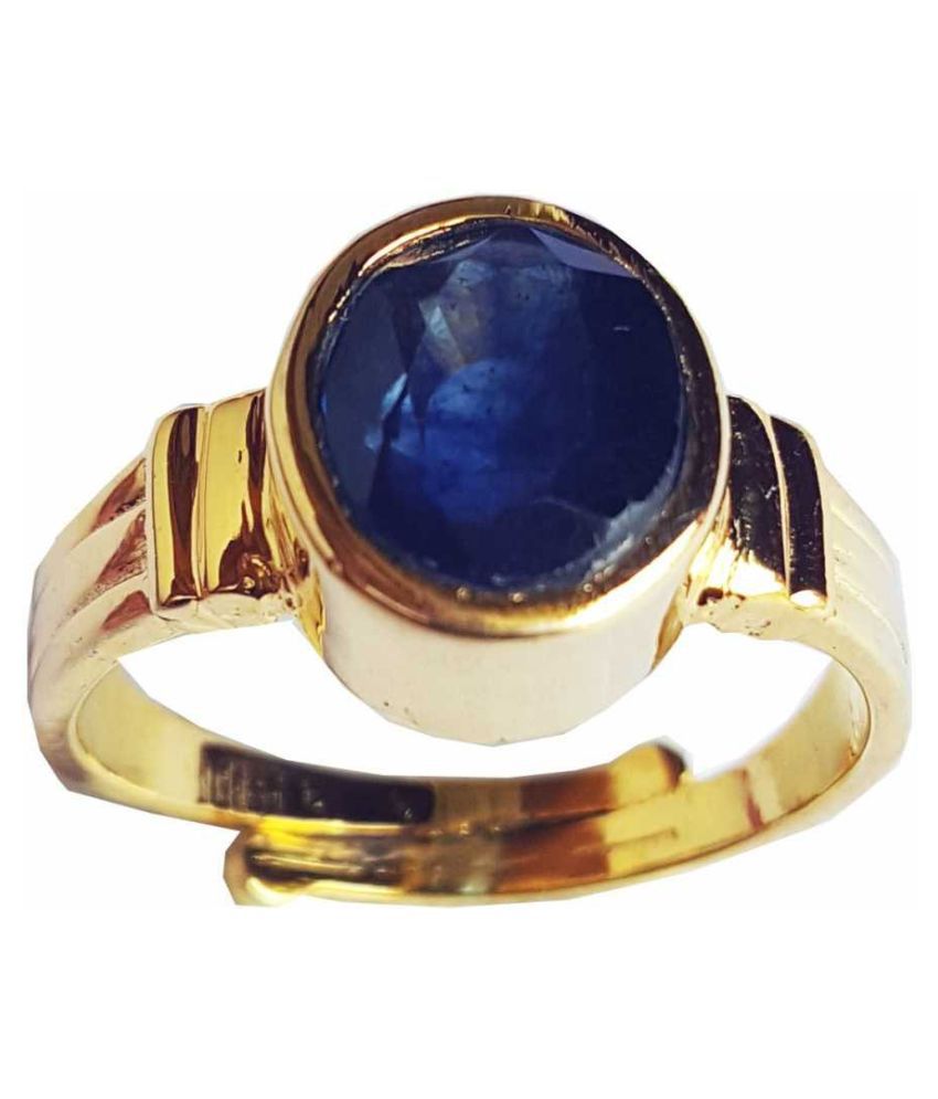 Blue Sapphire Neelam 6.25 Ratti Stone Blue Sapphire Marka Ring for Men ...