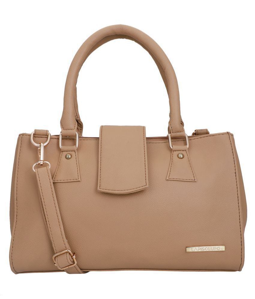     			Lapis O Lupo Beige Faux Leather Handheld