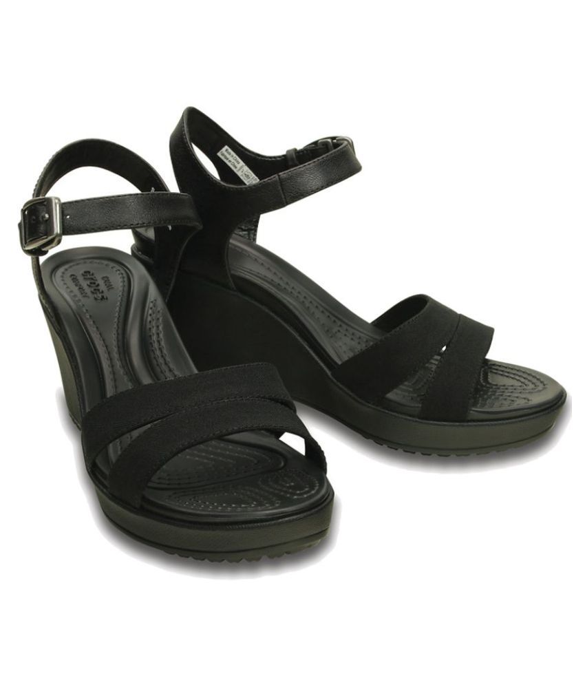 crocs black heels