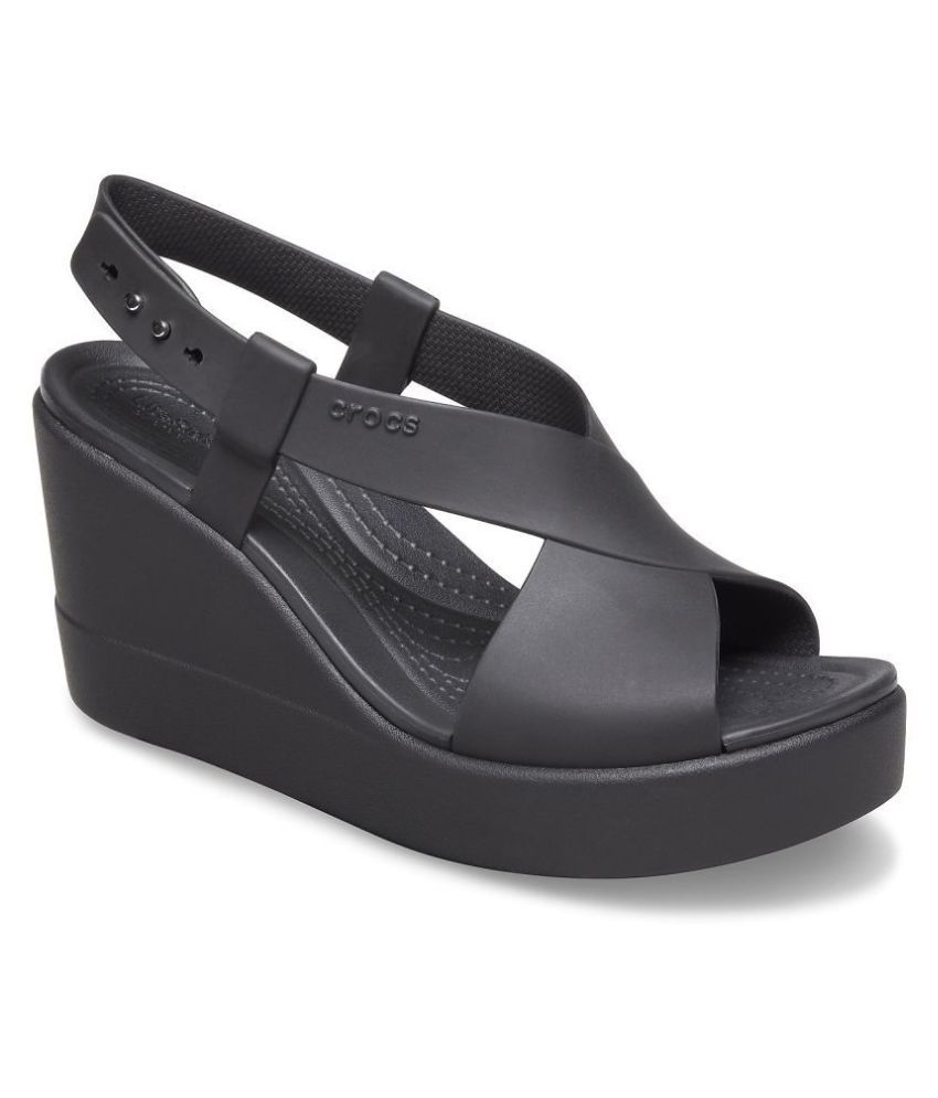 black high heel crocs