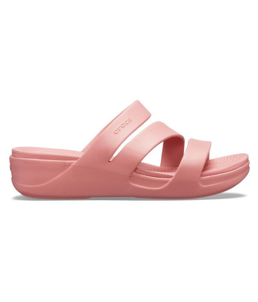 pink crocs high heels