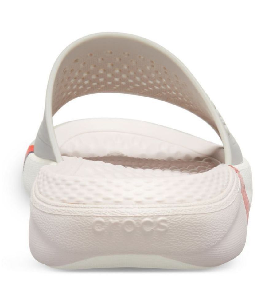 white flip flop crocs