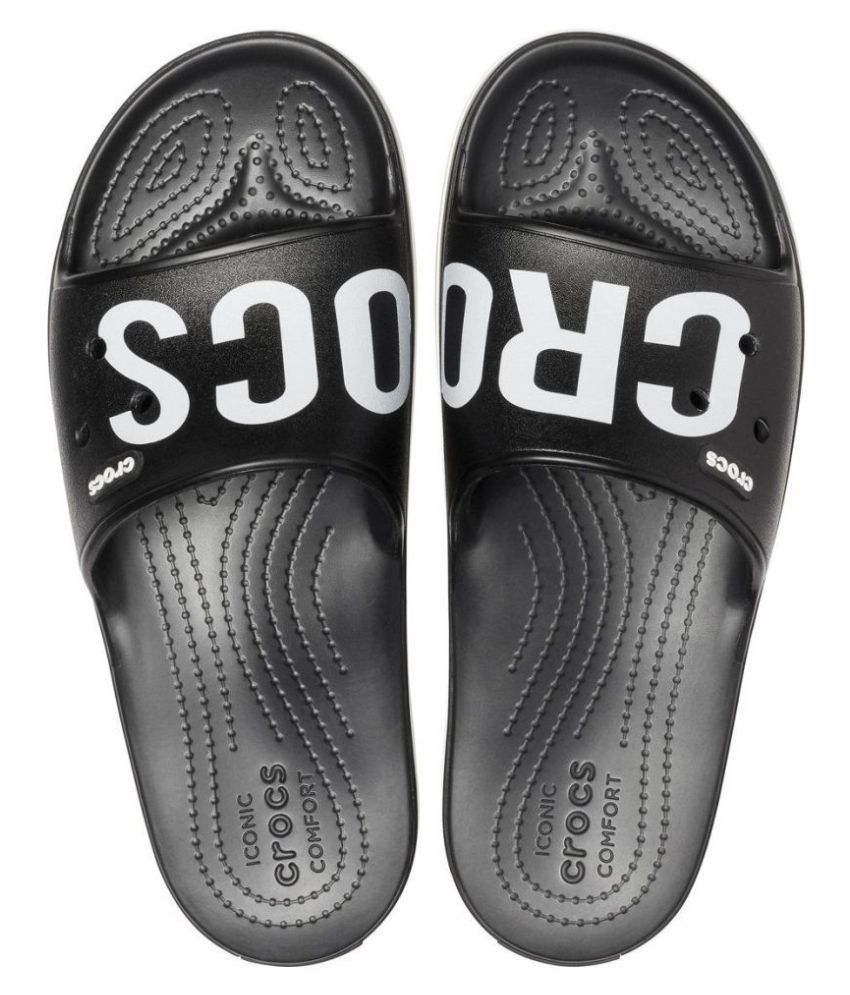 Crocs Black Slide Flip flop Price in India- Buy Crocs Black Slide Flip ...