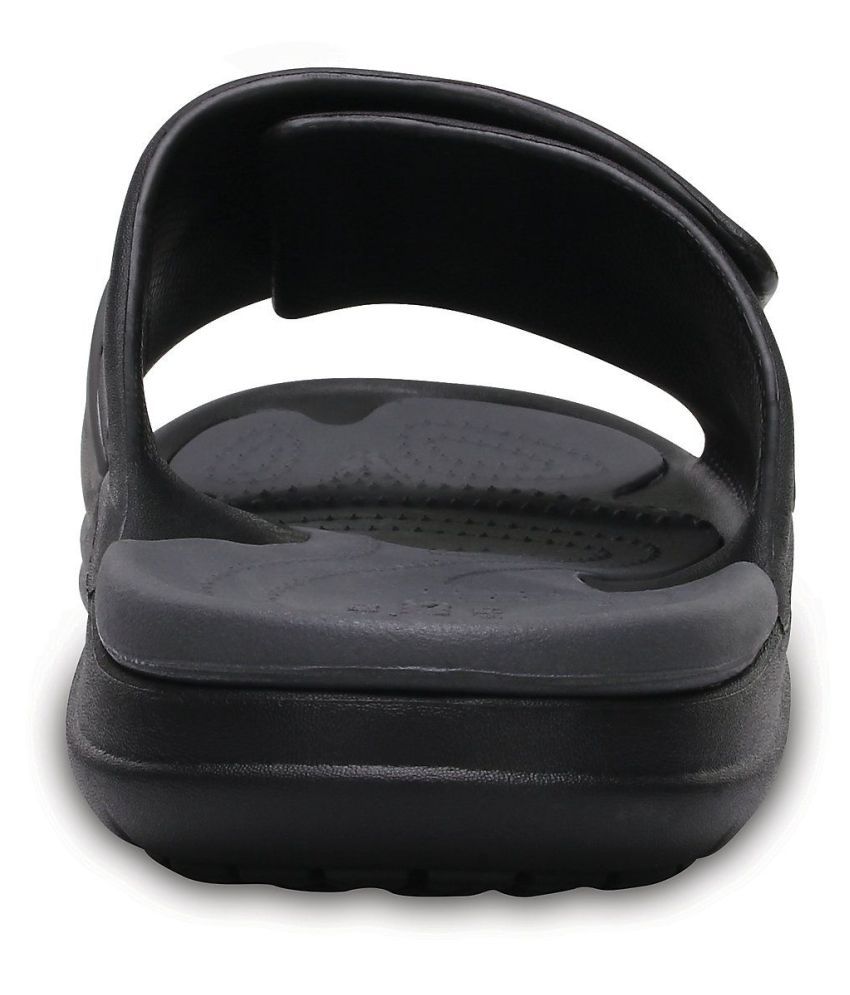 black slide crocs