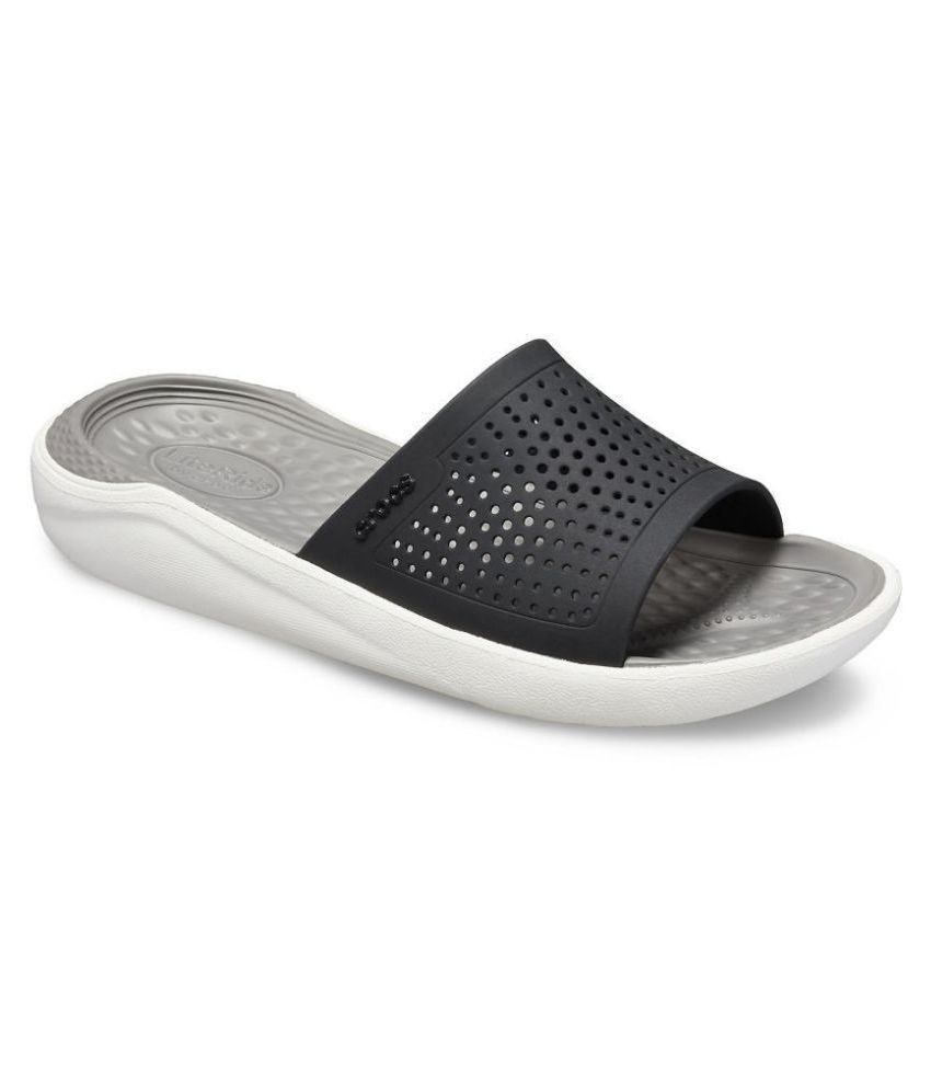 black slide crocs