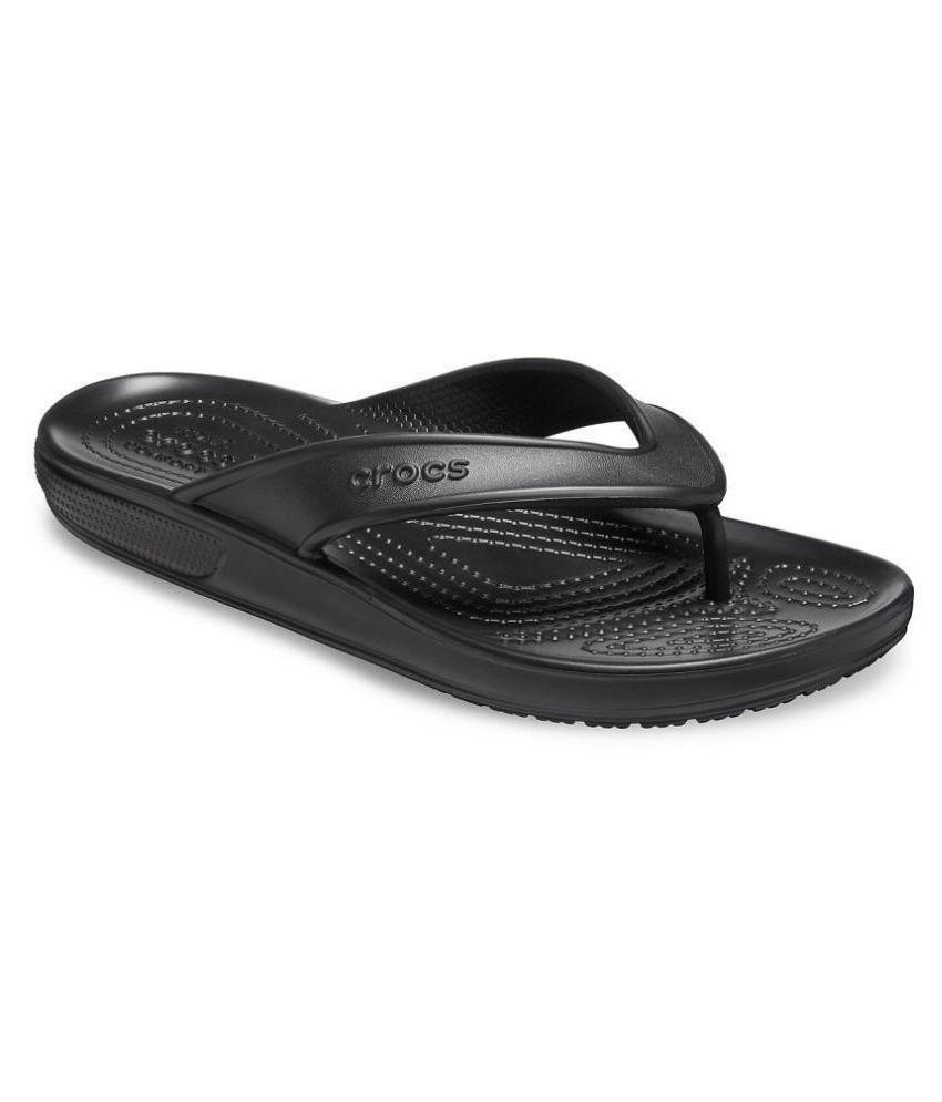 Crocs Black Thong Flip Flop Price in India- Buy Crocs Black Thong Flip ...