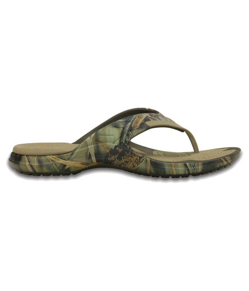 camo croc flip flops