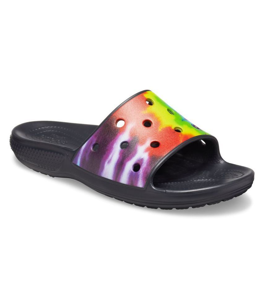 crocs multicolor flip flops