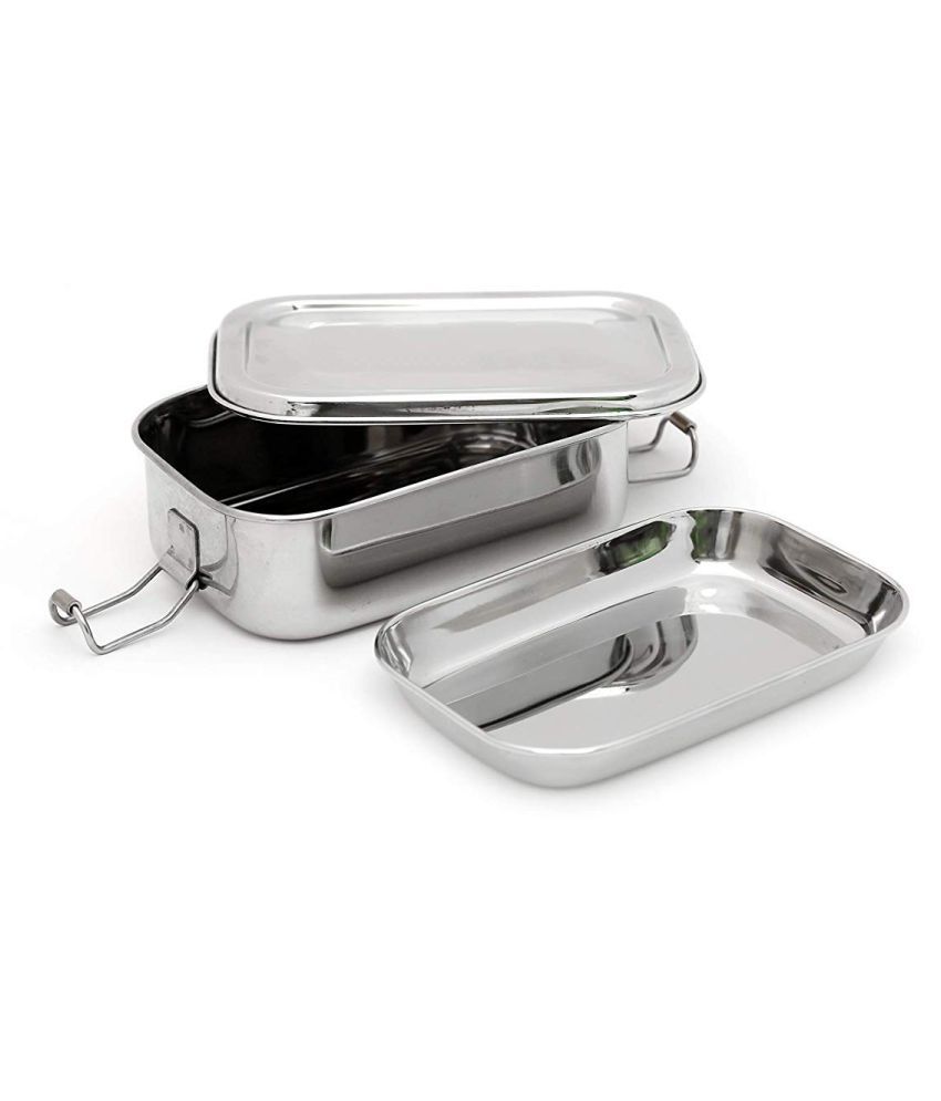Generic Silver Stainless Steel Lunch Box Buy Online at Best Price in India Snapdeal