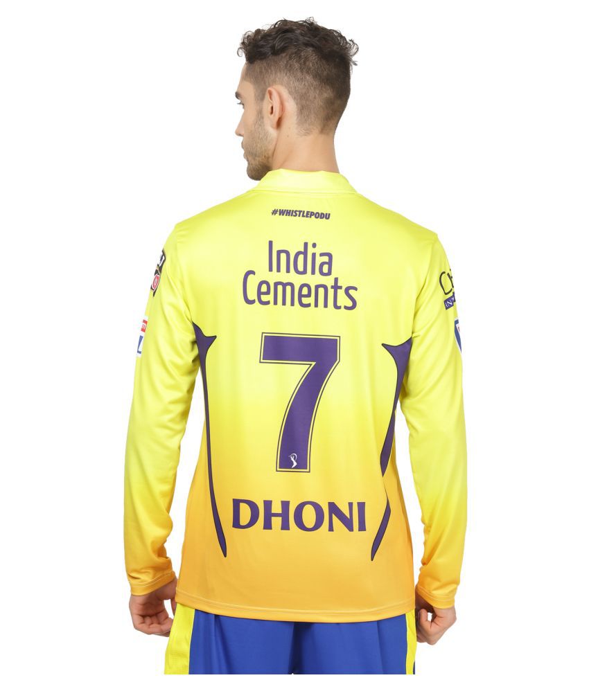 SEVEN by M.S. Dhoni Yellow Polyester Jersey - Buy SEVEN by M.S. Dhoni ...