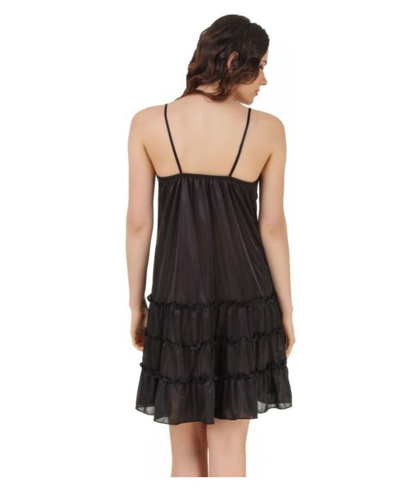 Buy Boosah Satin Baby Doll Dresses With Panty - Black Online at Best ...