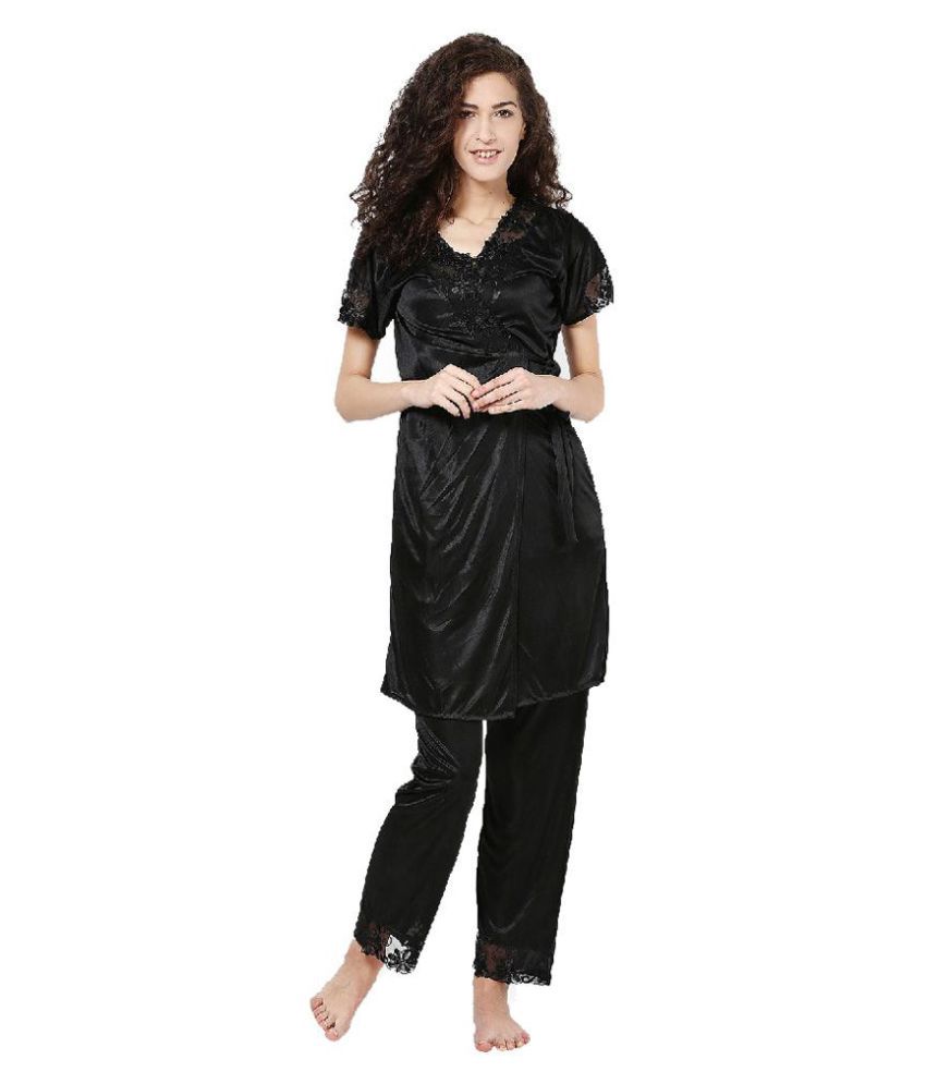 black satin night suits