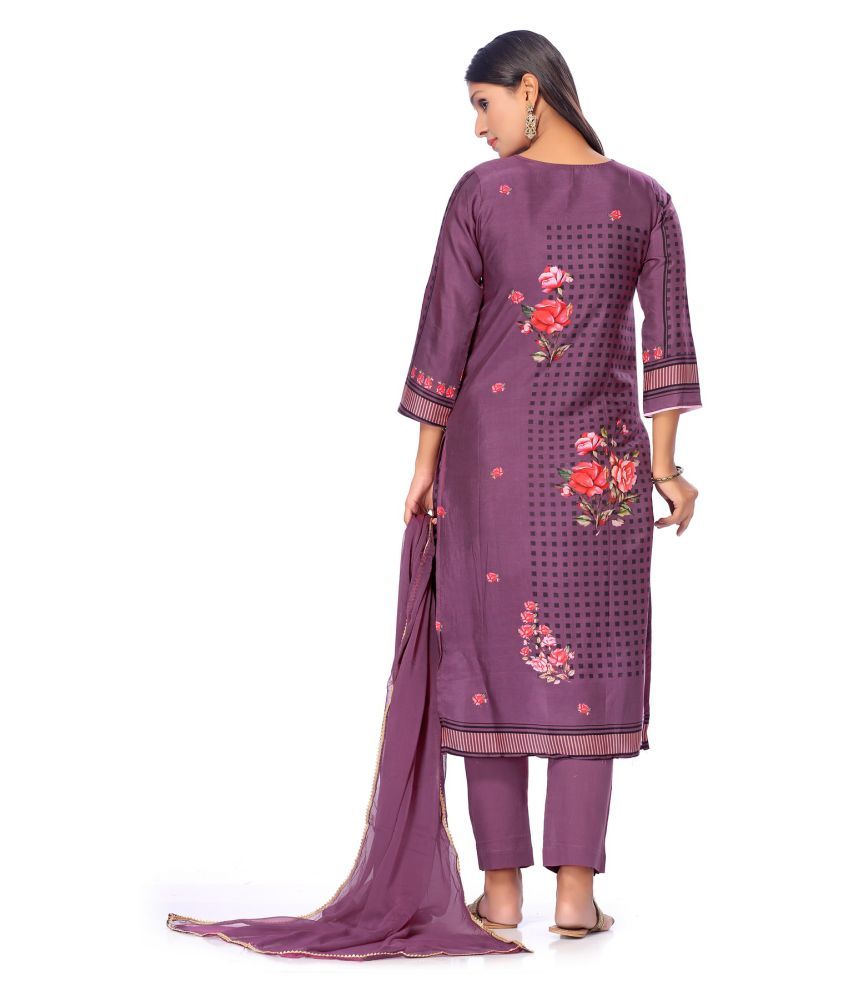 in365 Purple Muslin Dress Material - Buy in365 Purple Muslin Dress Material Online at Best 