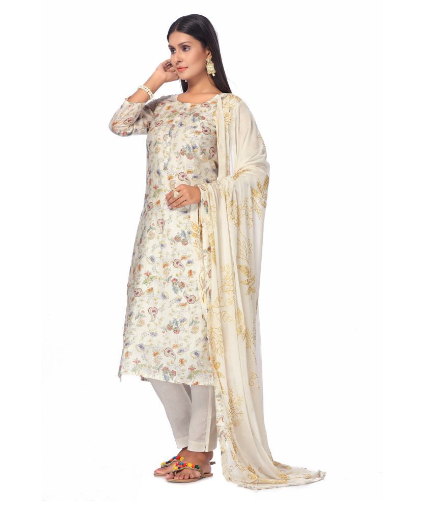 in365 White Cotton Dress Material Buy in365 White Cotton Dress