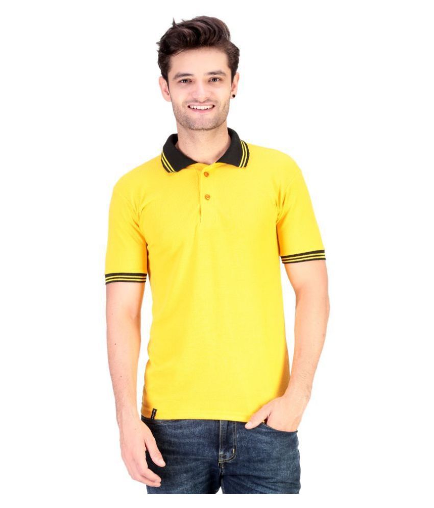 Adeera 100 Percent Cotton Yellow Solids TShirt Buy Adeera 100