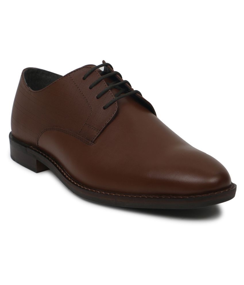 red tape men's dark brown derby shoes