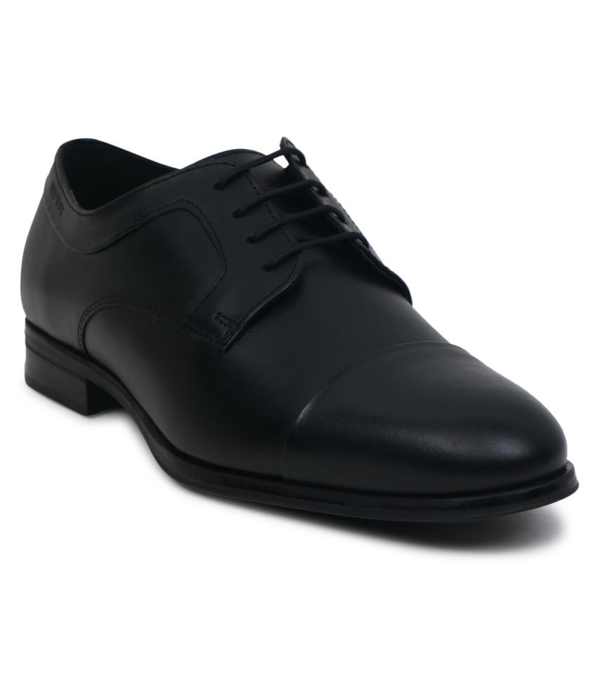 red tape black derby formal shoes