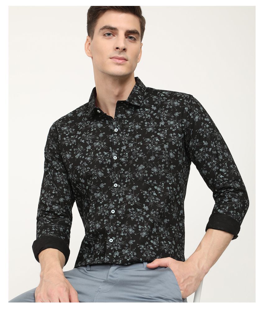 V2 Cotton Blend Black Shirt - Buy V2 Cotton Blend Black Shirt Online at ...