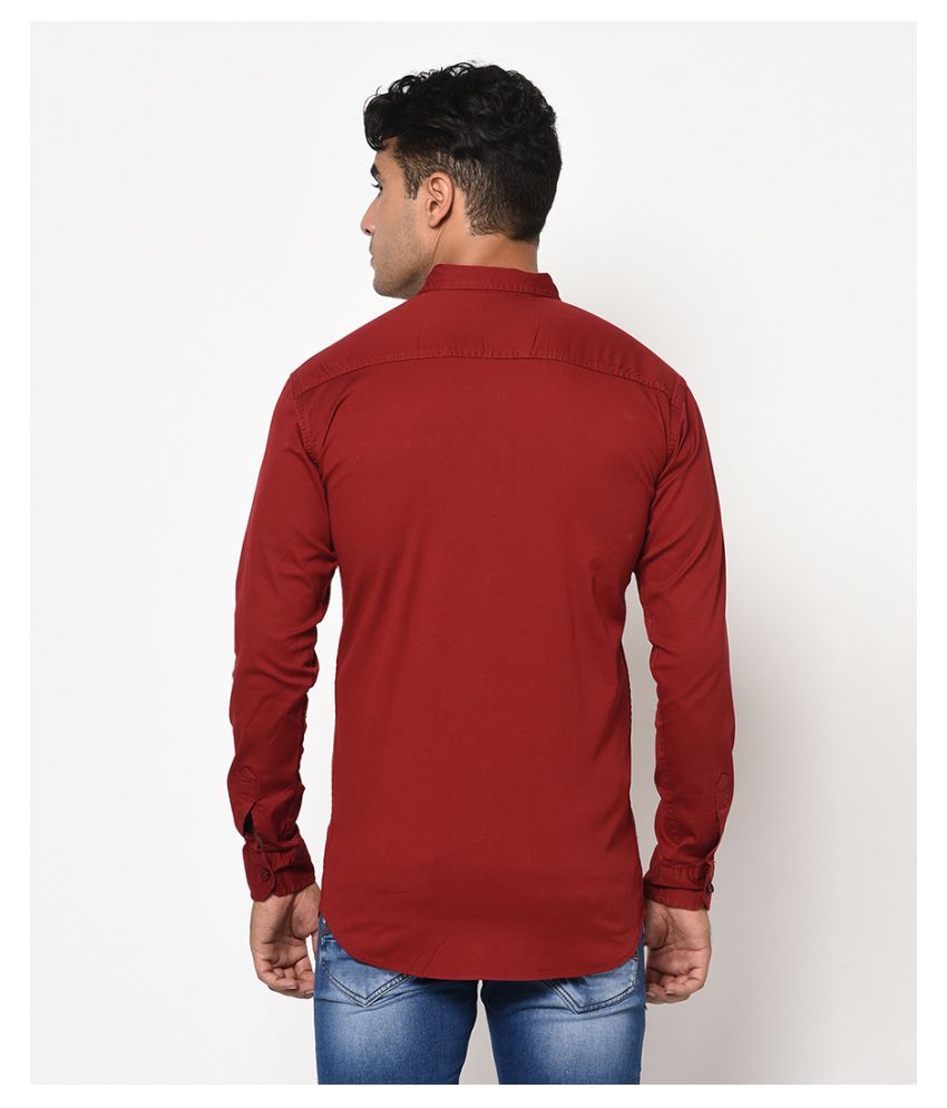 V2 Cotton Blend Maroon Shirt - Buy V2 Cotton Blend Maroon Shirt Online ...