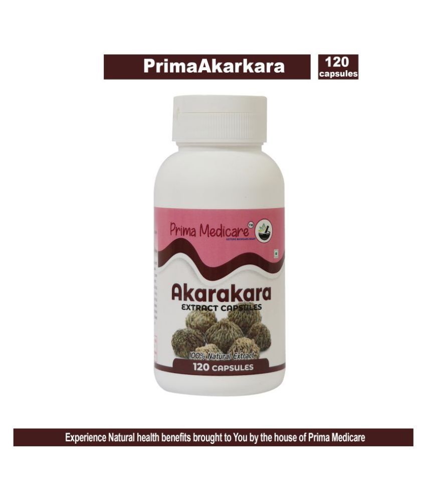 Prima Medicare 100% Natural Extract Akarkara Extract Capsules for a Better Nervous System (120 Capsules) 120 no.s Multivitamins Capsule