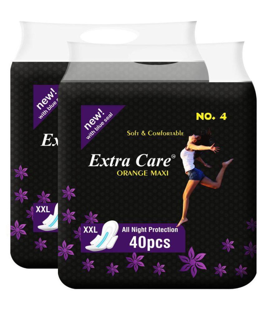 EXTRA CARE ORANGE MAXI XXL 40 Sanitary Pads Pack of 2 Buy EXTRA CARE
