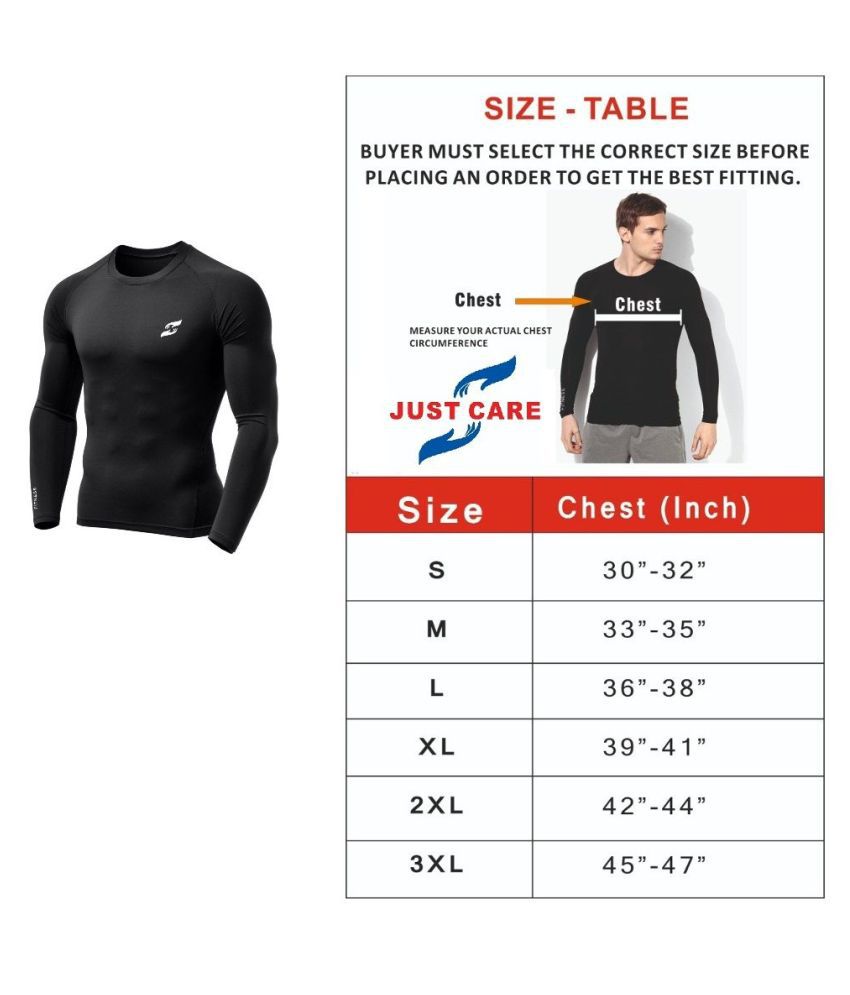 JUST CARE 100% Men Compression Full T-Shirt ,High Performance Plain Cool Dry Athletic Fit Multi Sports Stretchable T-Shirts for Men - Buy JUST CARE 100% Polyester Men Compression Full Sleeve