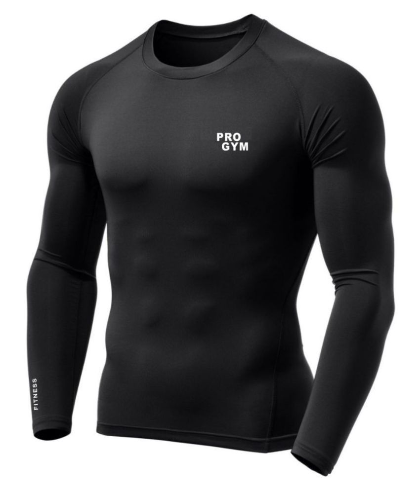 Pro Gym Men Compression T-Shirt,Full Sleeve High Performance Plain Cool ...