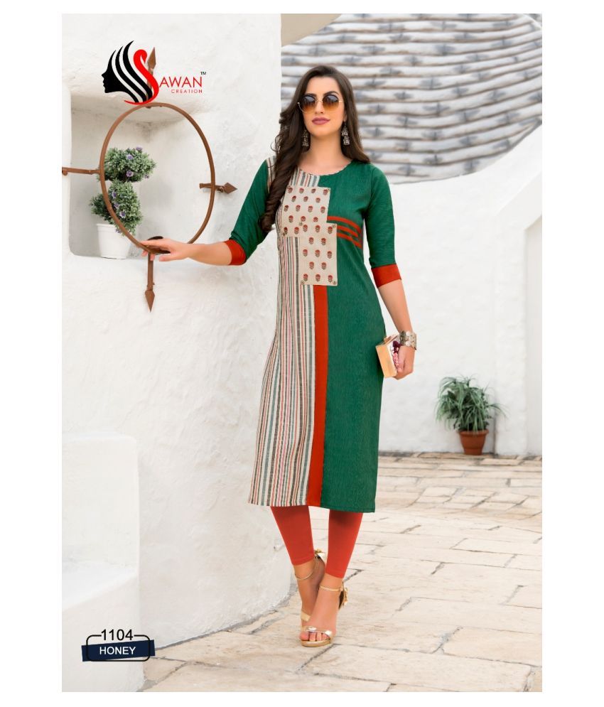 green rayon kurti