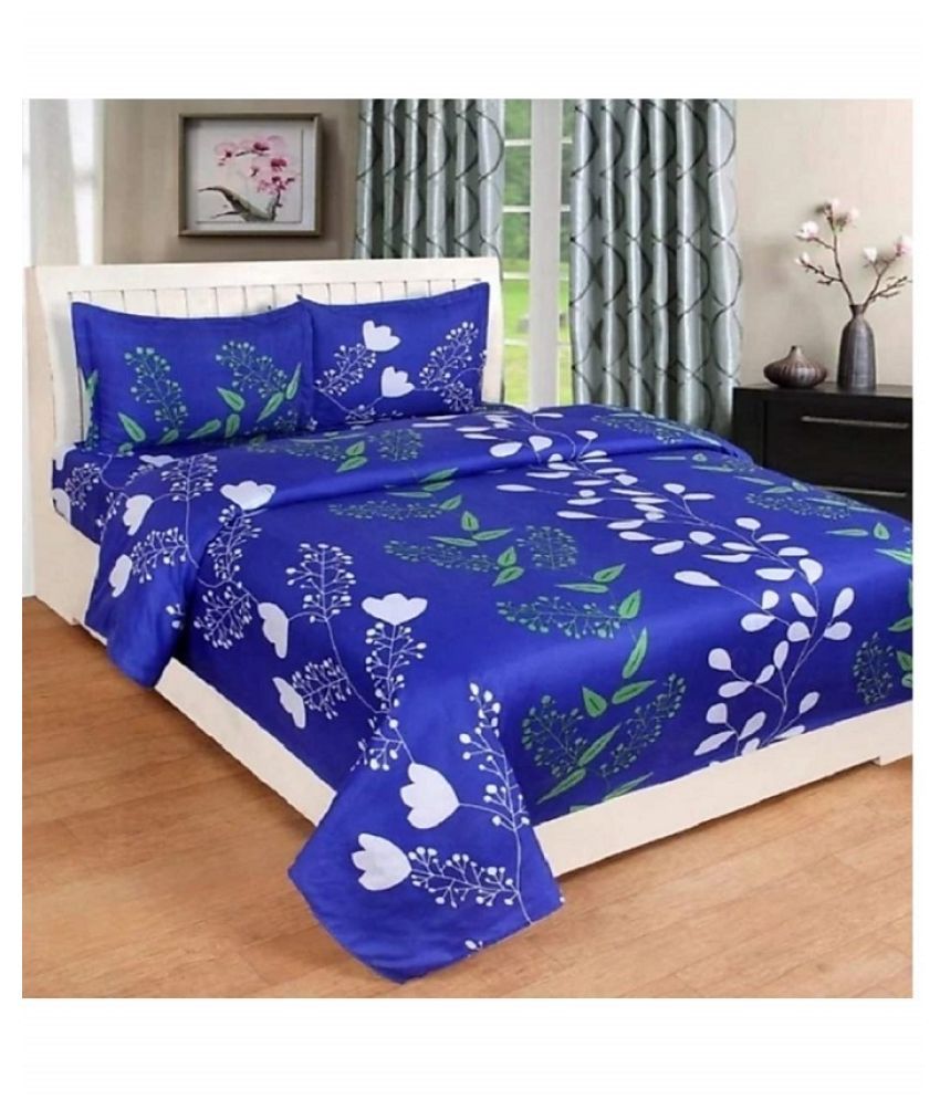 BM Creation Poly Cotton Double Bedsheet with 2 Pillow Covers Buy BM